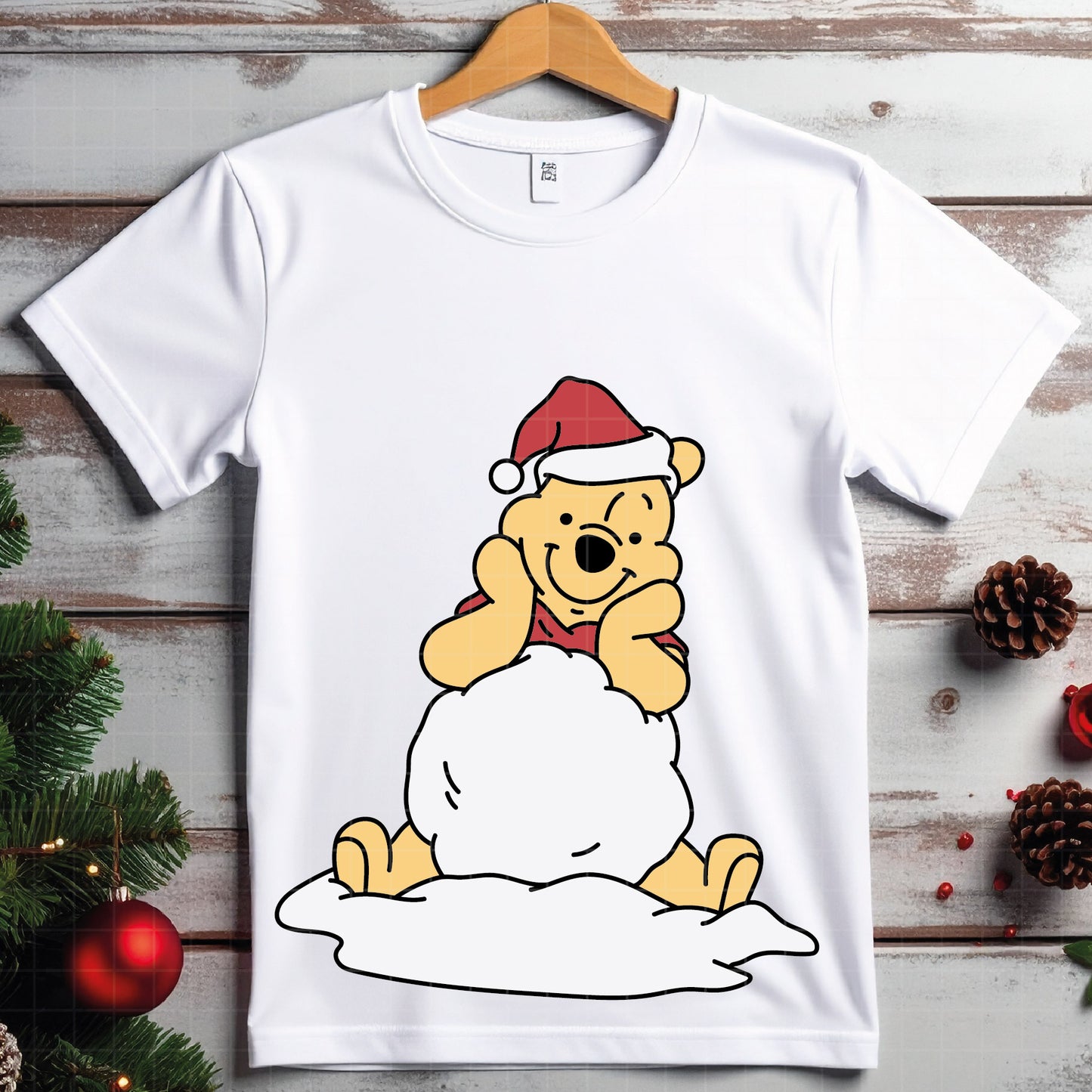 COD4218 - Pooh svg, Winnie Pooh  svg, Winnie Pooh christmas cut file, disney svg, disney christmas svg
