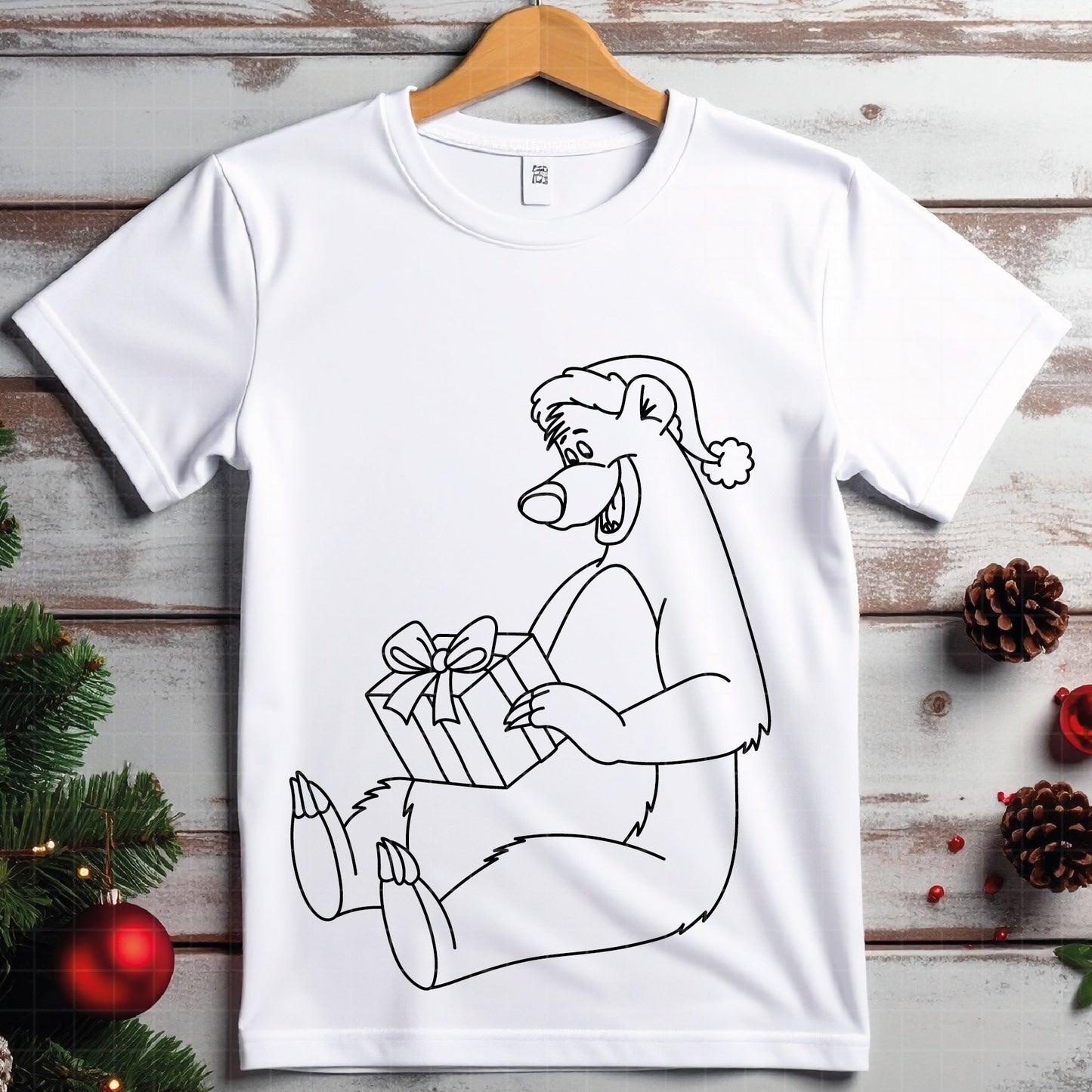 COD4221 - Baloo christmas svg, Jungle Book SVG png dxf clipart , cut file outline silhouette
