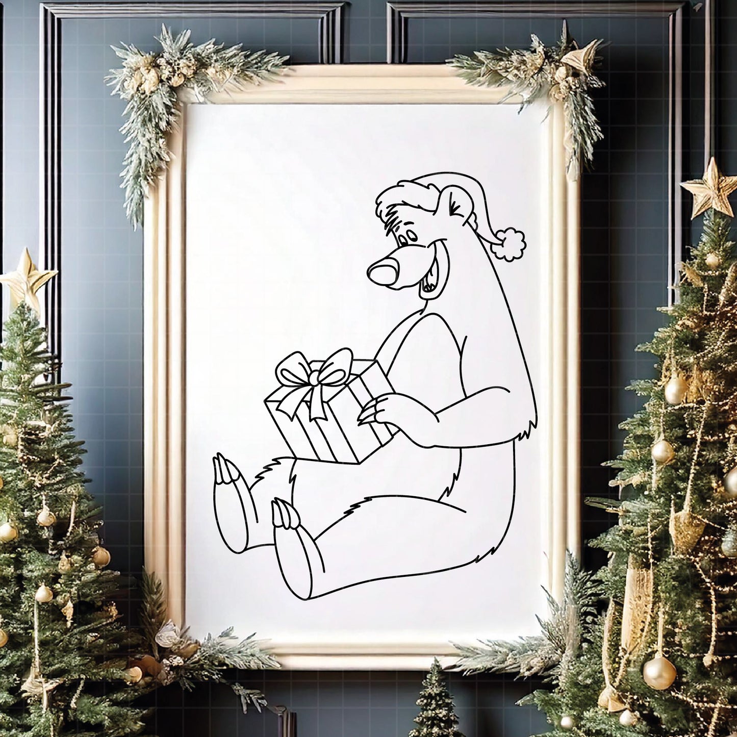 COD4221 - Baloo christmas svg, Jungle Book SVG png dxf clipart , cut file outline silhouette