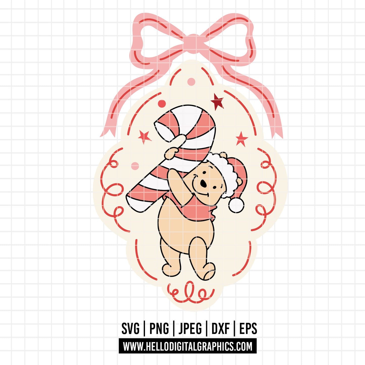 COD4225 - Christmas pooh svg, Winnie Pooh  svg, Winnie Pooh christmas cut file, disney svg, disney christmas svg
