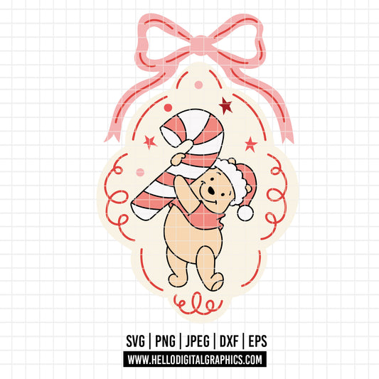 COD4225 - Christmas pooh svg, Winnie Pooh  svg, Winnie Pooh christmas cut file, disney svg, disney christmas svg