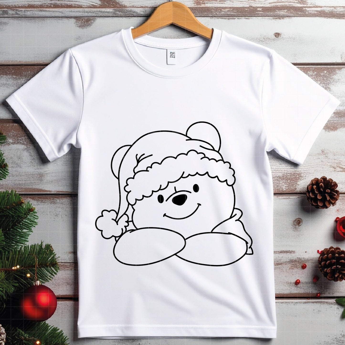 COD4227 - Pooh svg, Winnie Pooh  svg, Winnie Pooh christmas cut file, disney svg, disney christmas svg