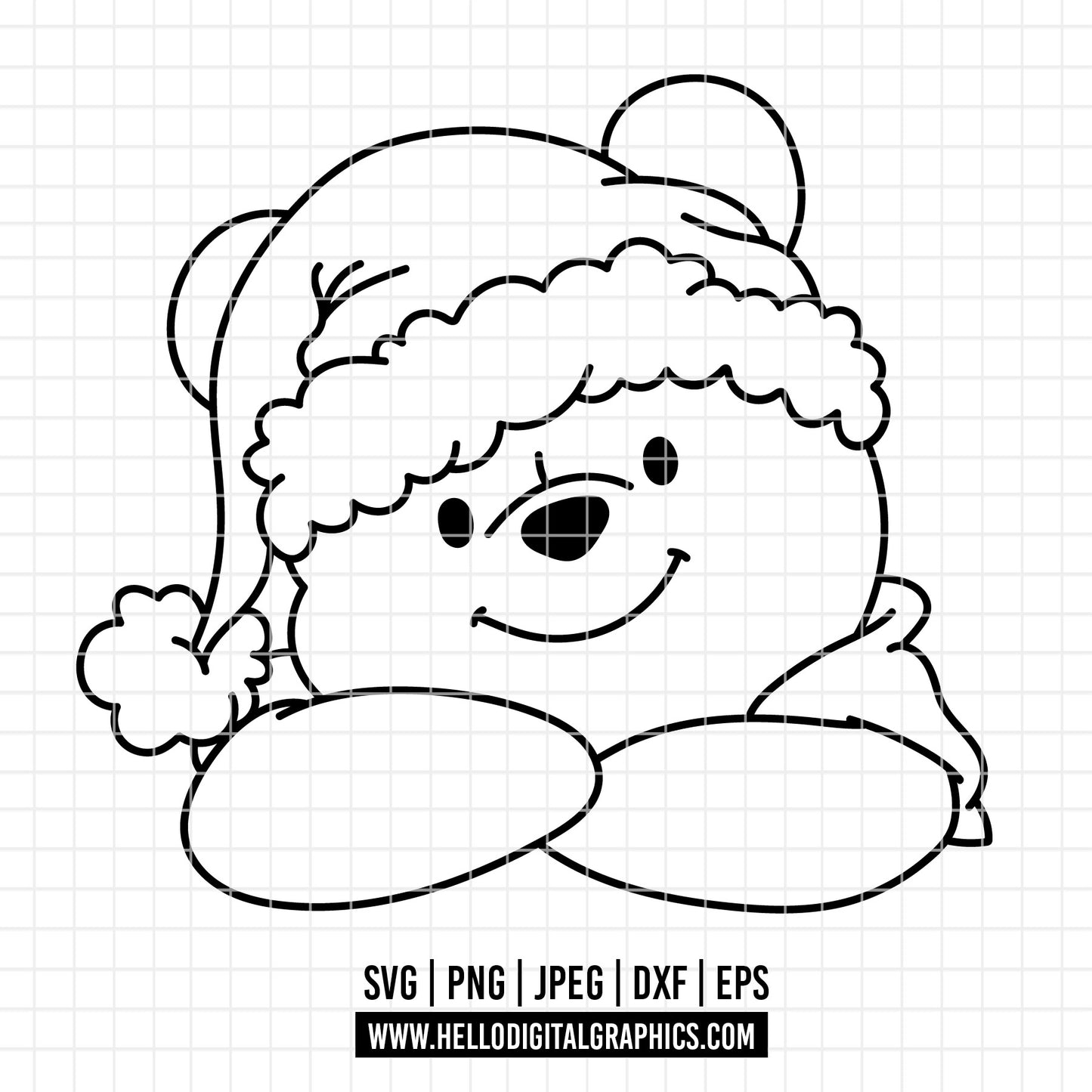 COD4227 - Pooh svg, Winnie Pooh  svg, Winnie Pooh christmas cut file, disney svg, disney christmas svg