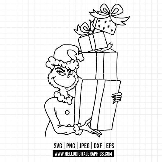 COD4233 - Grinch Face Svg, Green Character svg, Grinch Christmas svg, christmas svg