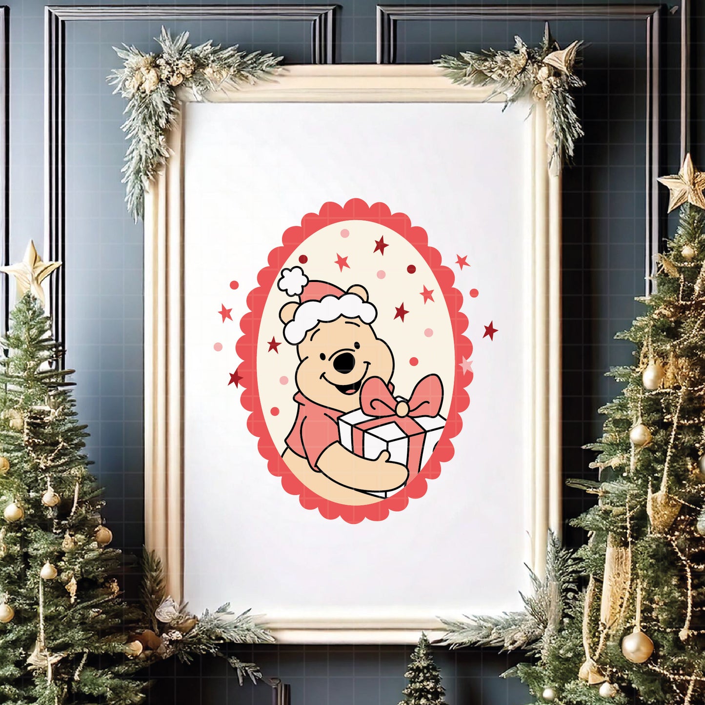 COD4235 - Christmas pooh svg, Winnie Pooh  svg, Winnie Pooh christmas cut file, disney svg, disney christmas svg