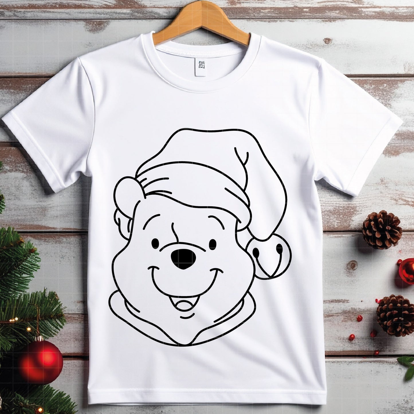 COD4236 - Pooh svg, Winnie Pooh  svg, Winnie Pooh christmas cut file, disney svg, disney christmas svg