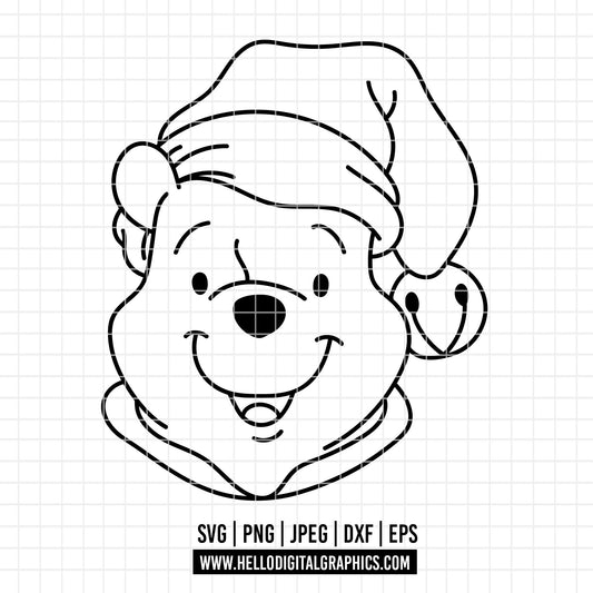 COD4236 - Pooh svg, Winnie Pooh  svg, Winnie Pooh christmas cut file, disney svg, disney christmas svg