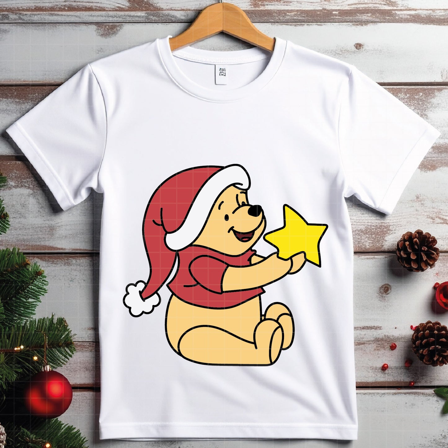 COD4237 - Pooh svg, Winnie Pooh  svg, Winnie Pooh christmas cut file, disney svg, disney christmas svg