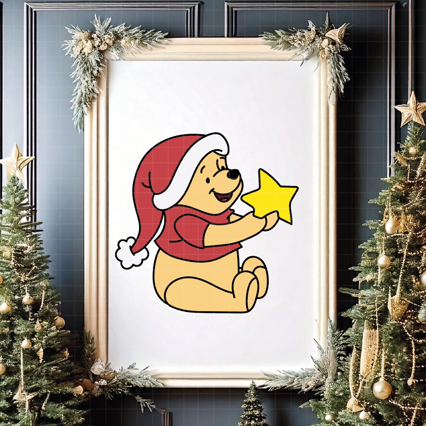 COD4237 - Pooh svg, Winnie Pooh  svg, Winnie Pooh christmas cut file, disney svg, disney christmas svg