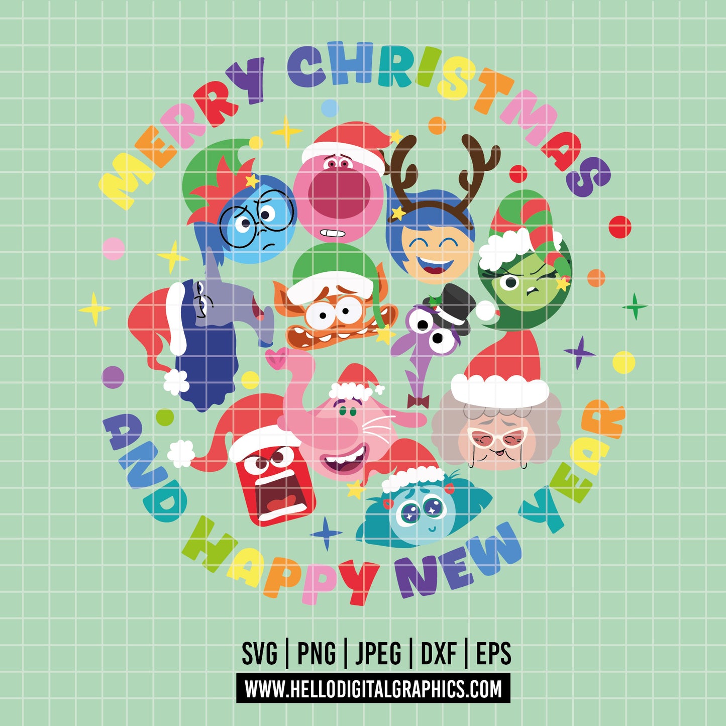 COD4239 - Inside out 2 christmas svg, Anxiety Inside Out 2 svg, Inside Out 2 Clipart, inside out PNG