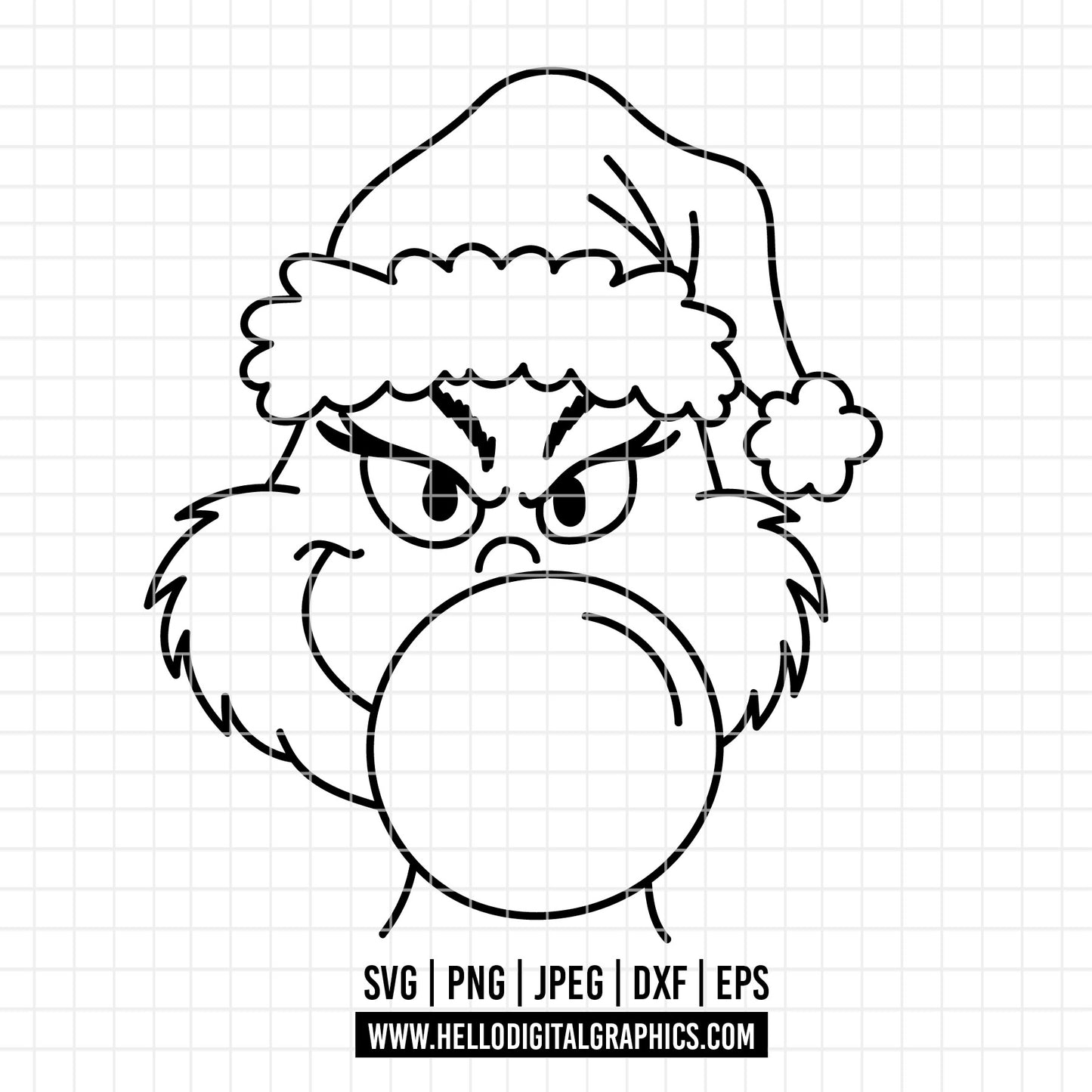 COD4243 - Grinch Face Svg, Green Character svg, Grinch Christmas svg, christmas svg