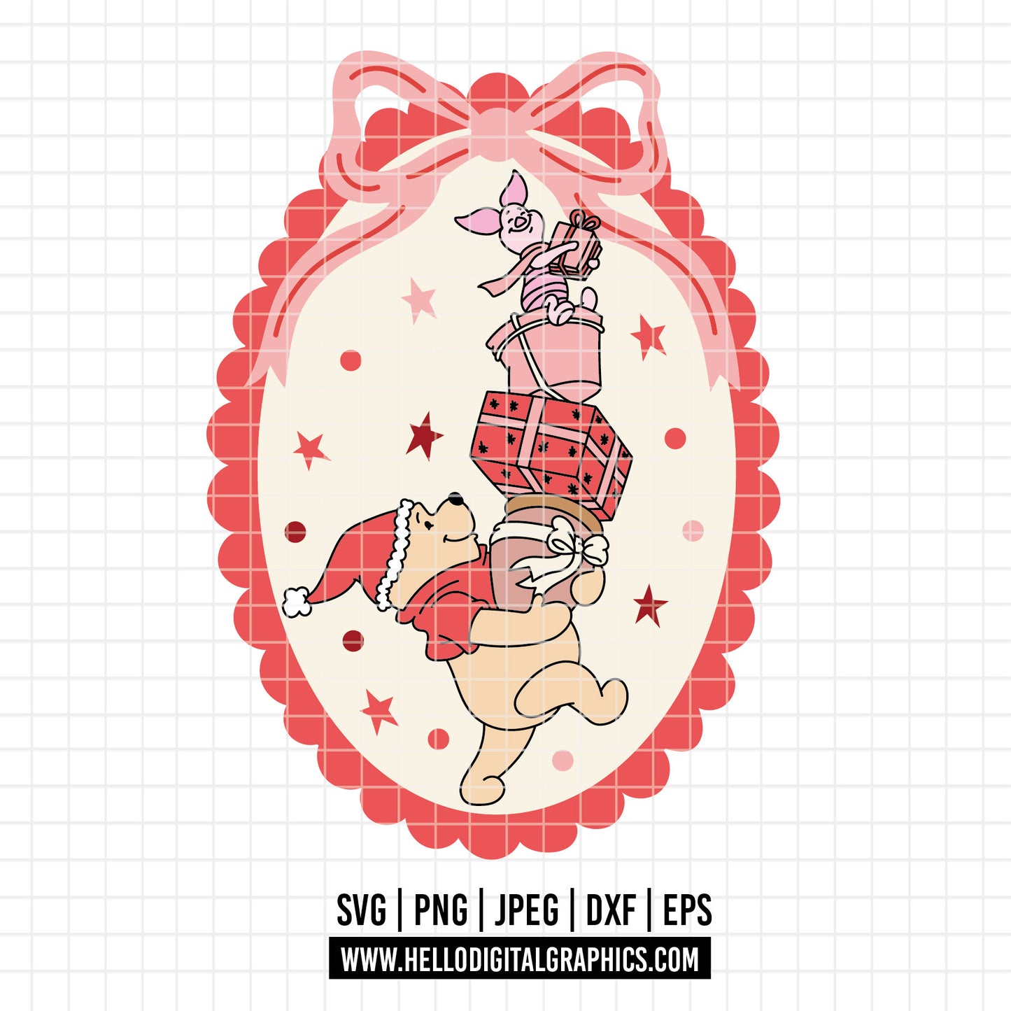 COD4245 - Christmas pooh svg, Winnie Pooh  svg, Winnie Pooh christmas cut file, disney svg, disney christmas svg