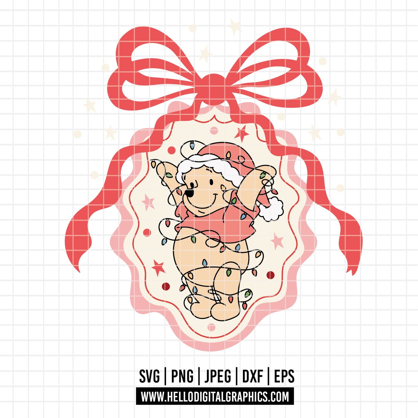 COD4246 - Christmas pooh svg, Winnie Pooh  svg, Winnie Pooh christmas cut file, disney svg, disney christmas svg