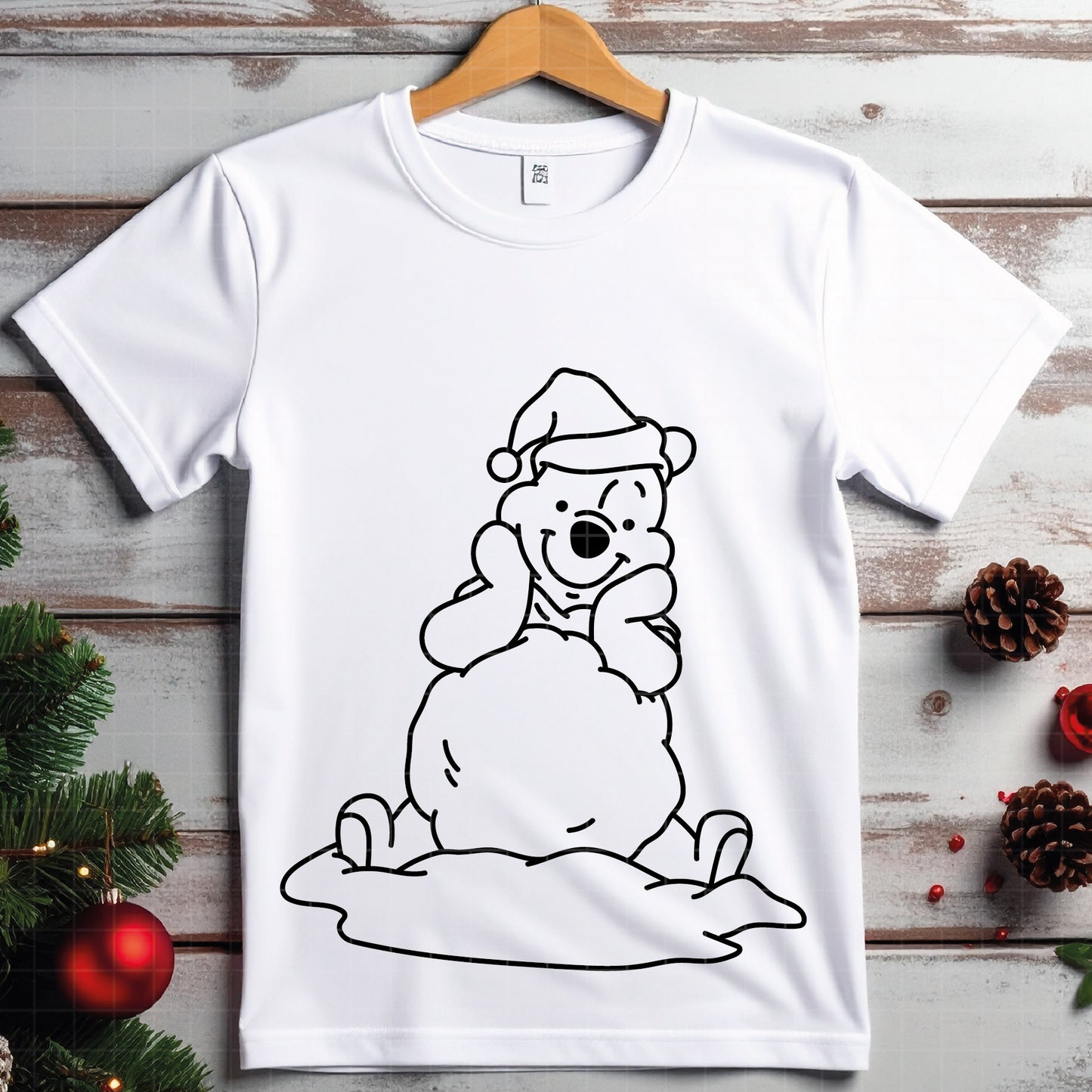 COD4248 - Pooh svg, Winnie Pooh  svg, Winnie Pooh christmas cut file, disney svg, disney christmas svg