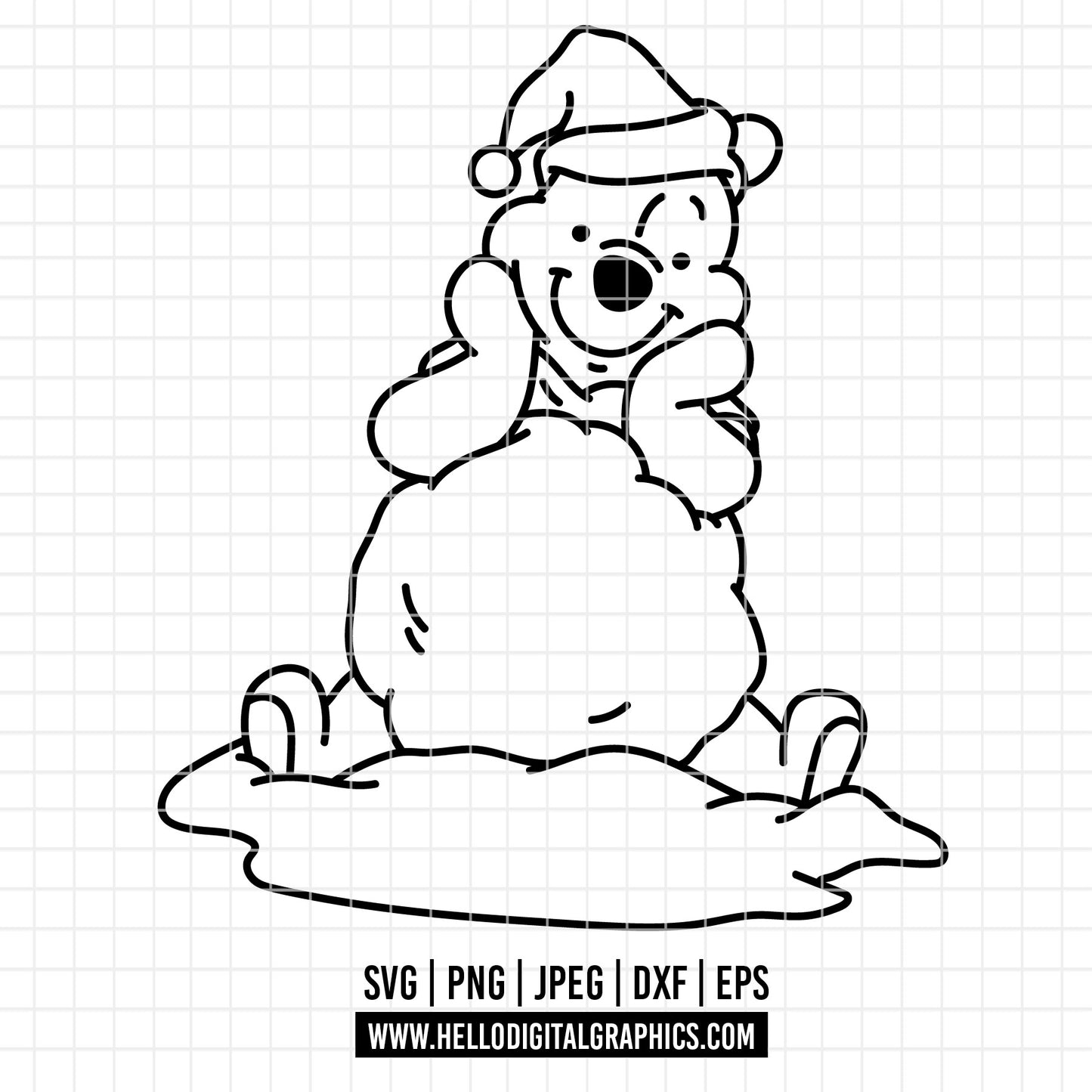 COD4248 - Pooh svg, Winnie Pooh  svg, Winnie Pooh christmas cut file, disney svg, disney christmas svg
