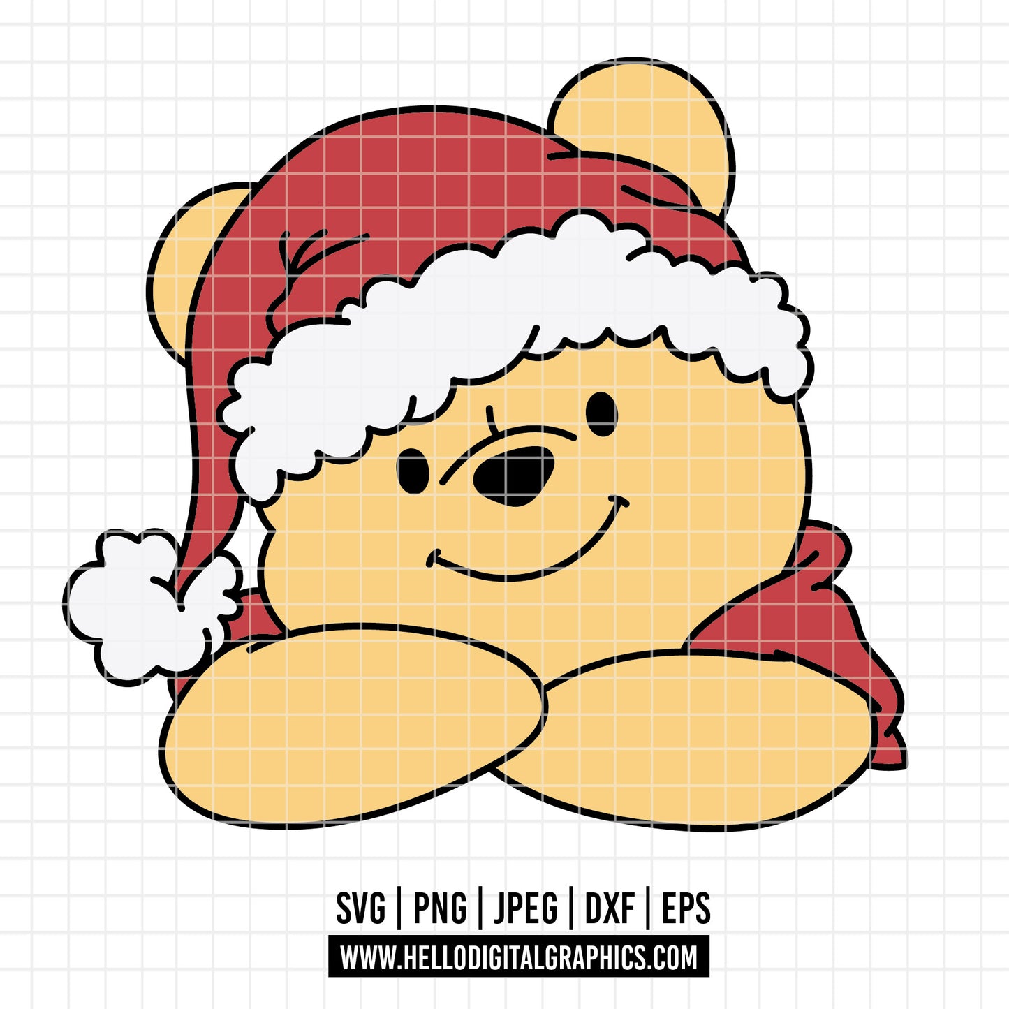 COD4249 - Pooh svg, Winnie Pooh  svg, Winnie Pooh christmas cut file, disney svg, disney christmas svg