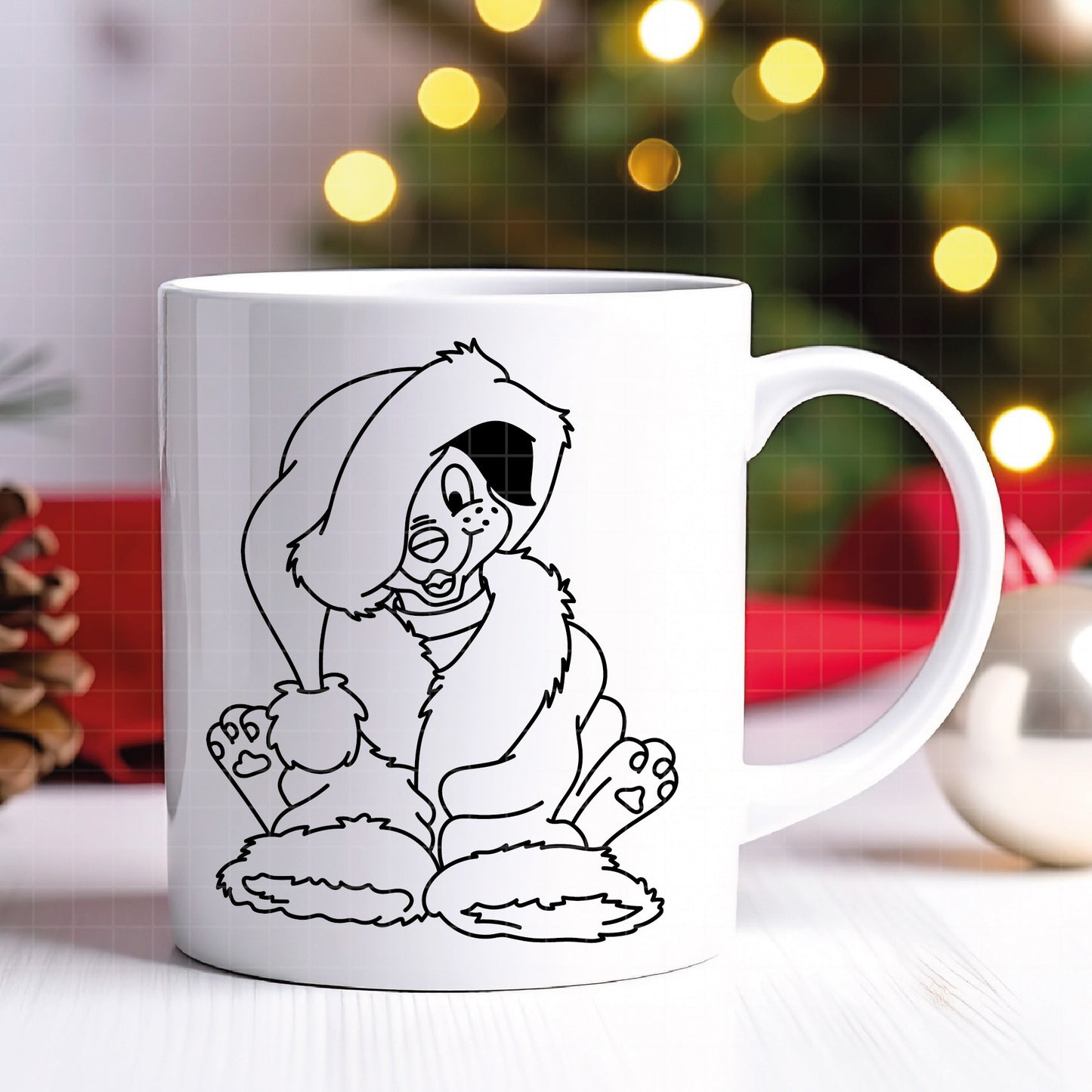 COD4255 - Dalmatian christmas svg, dog svg, 101 dalmatian cut file, puppy outline svg, disney svg