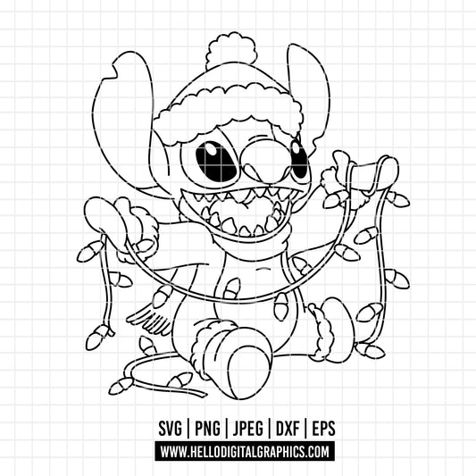 COD4256 - Stitch christmas svg, Best teacher ever svg, disney svg, stitch sketch png