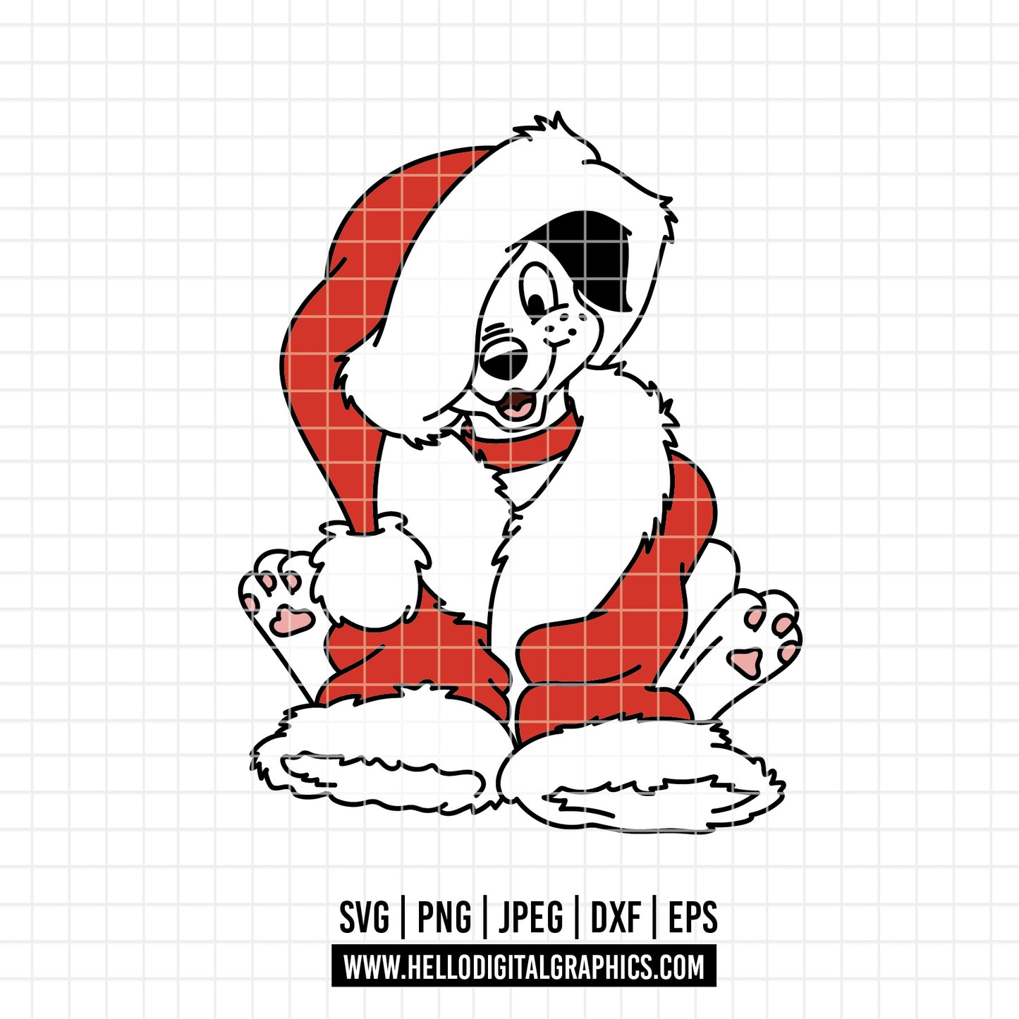 COD4257 - Dalmatian christmas svg, dog svg, 101 dalmatian cut file, puppy outline svg, disney svg