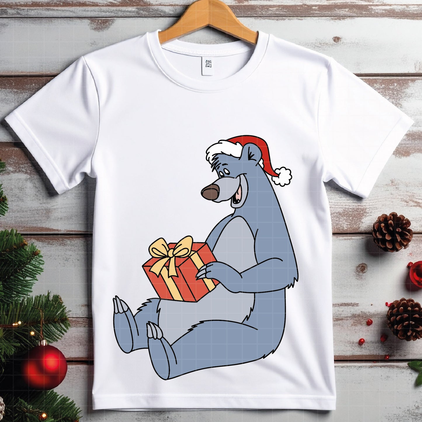 COD4258 - Baloo christmas svg, Jungle Book SVG png dxf clipart , cut file outline silhouette