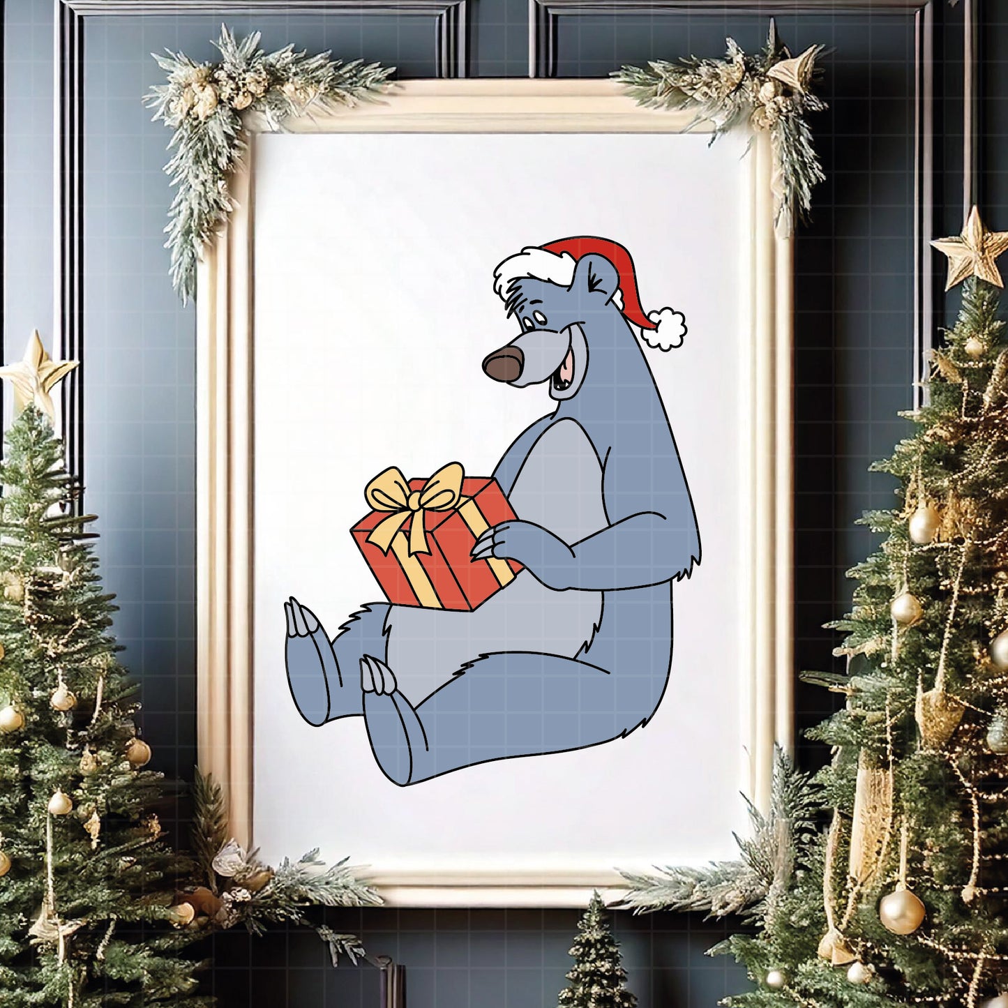 COD4258 - Baloo christmas svg, Jungle Book SVG png dxf clipart , cut file outline silhouette