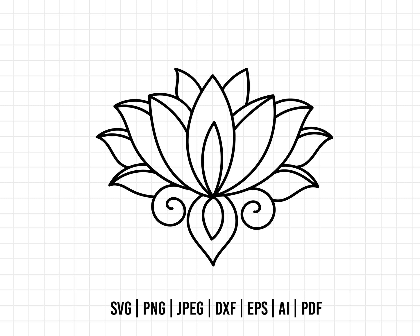 COD426- Lotus Flower SVG, Lotus SVG, Namaste SVG, Yoga Svg, Mandala Svg, Meditation Svg, Spiritual Svg, Flower Svg