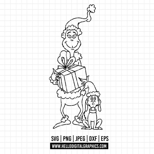 COD4263 - Grinch Face Svg, Green Character svg, Grinch Christmas svg, christmas svg