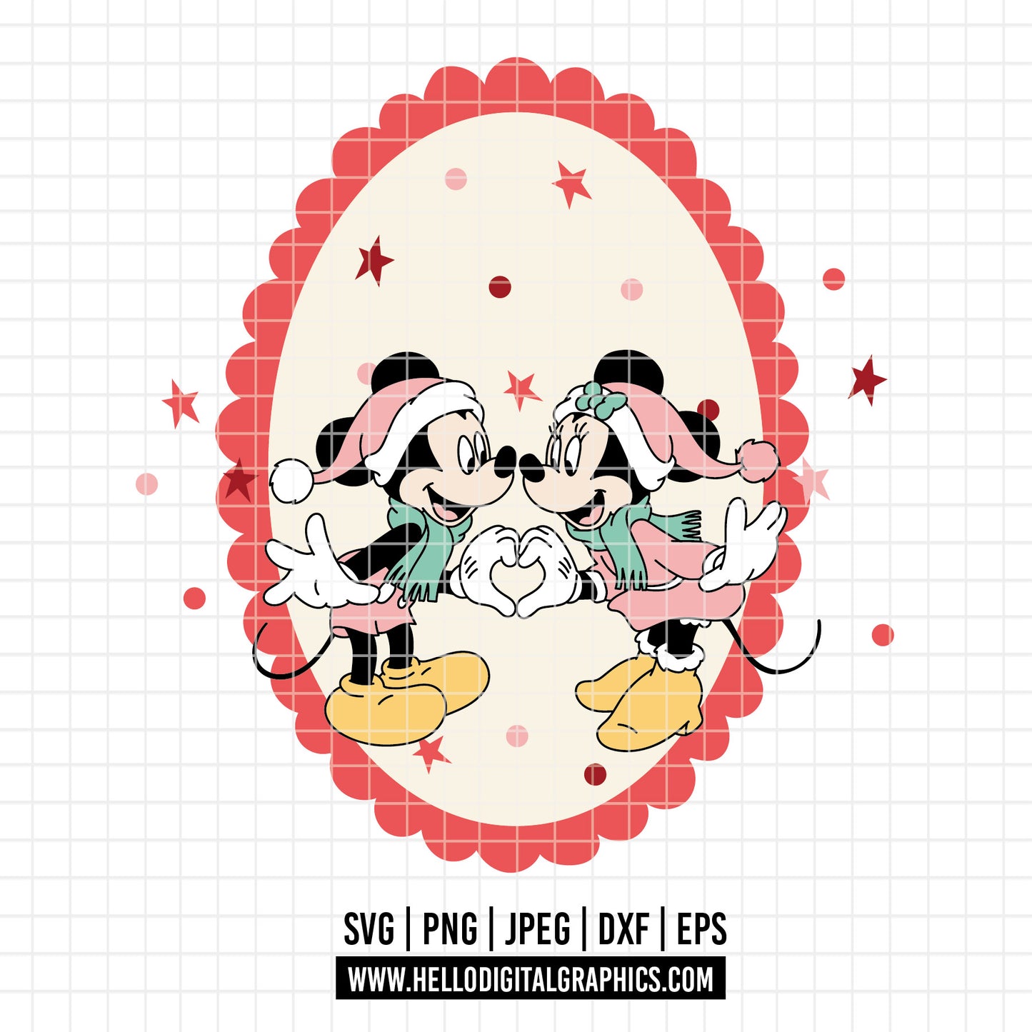 COD4276 - Mickey and Minnie christmas svg, Mickey Svg, Disney svg, Mickey sketch svg