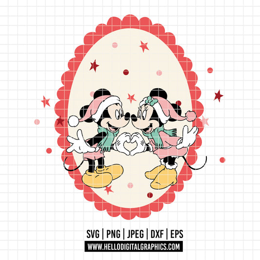 COD4276 - Mickey and Minnie christmas svg, Mickey Svg, Disney svg, Mickey sketch svg
