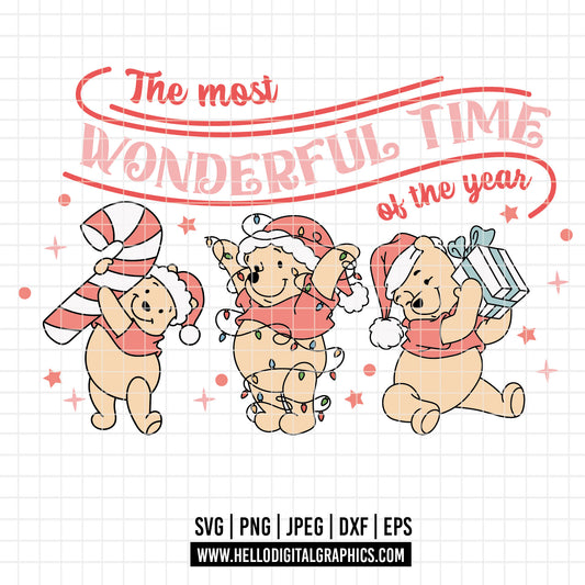 COD4280 - Pooh svg, Winnie Pooh  svg, Winnie Pooh christmas cut file, disney svg, disney christmas svg