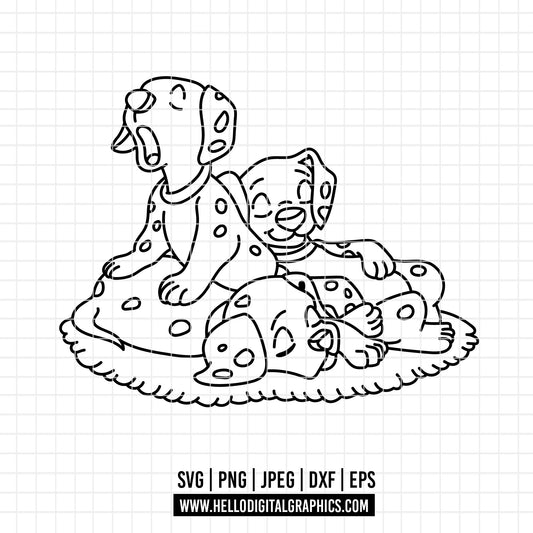 COD4331 - Dalmatian svg, dog svg, 101 dalmatian cut file, puppy outline svg, disney svg