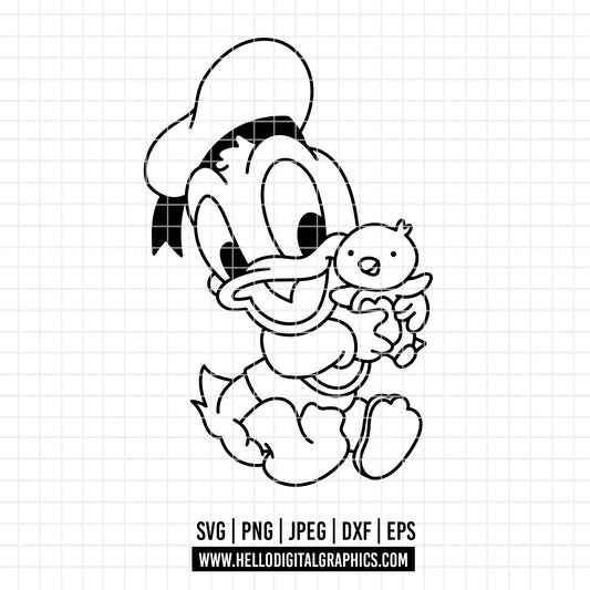 COD4336- Donald baby svg, Disney svg, Donald clipart, Donald dtf, Silhouette, Cricut