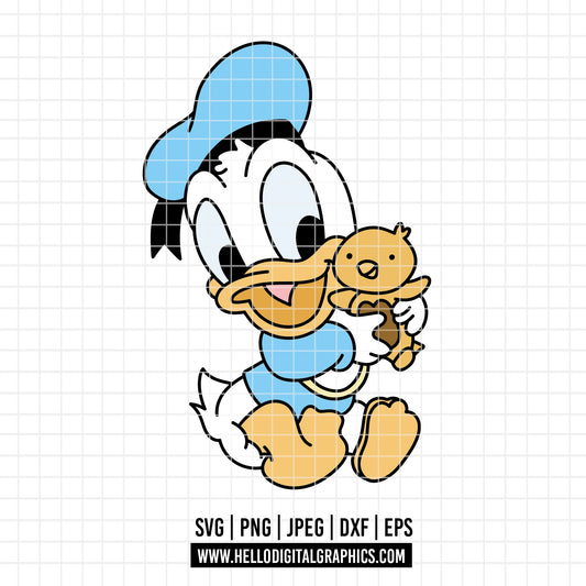 COD4361- Donald baby svg, Disney svg, Donald clipart, Donald dtf, Silhouette, Cricut