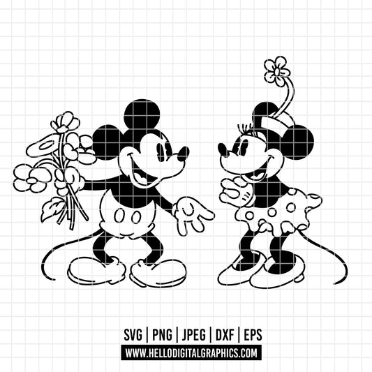 COD4371 - Mickey and minnie sketch svg, Mickey Svg, Disney svg, Magical svg, Mickey face svg