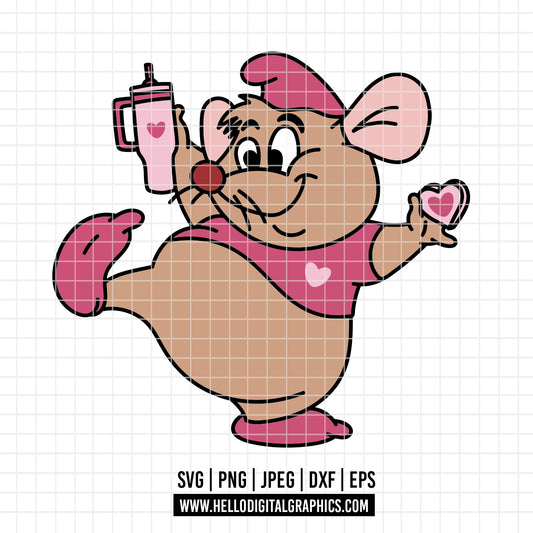 COD4372 - Cinderella svg, Gus gus Valentine's Day svg, Princess svg, Princess for Cricut Silhouette, Tumbler svg, Disney svg