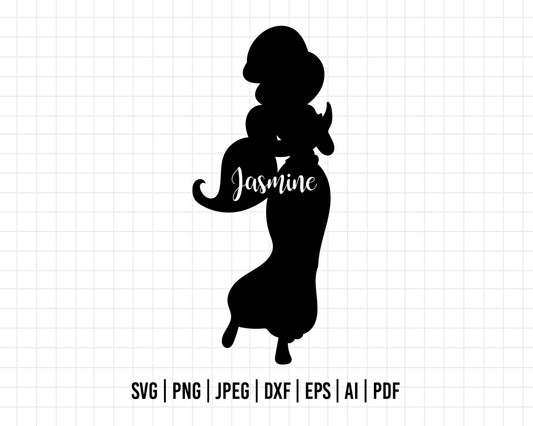 COD44- Jasmine Svg, Princess Svg, Indian Princess svg, Arabian Princess SVG, Aladdin svg, Princess svg, silhouette svg, disney svg