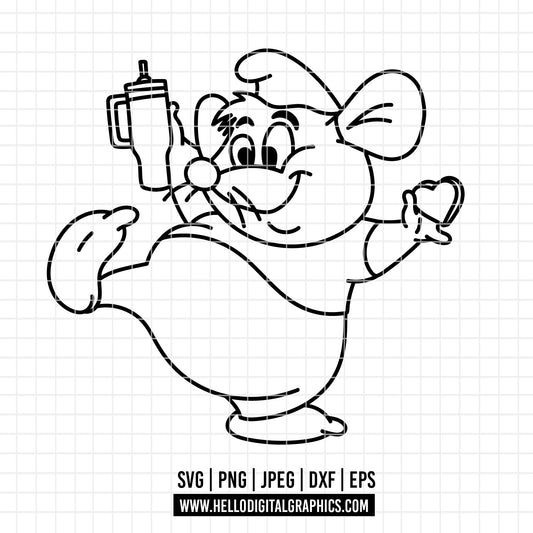 COD4421 - Cinderella svg, Gus gus Valentine's Day svg, Princess svg, Princess for Cricut Silhouette, Tumbler svg, Disney svg