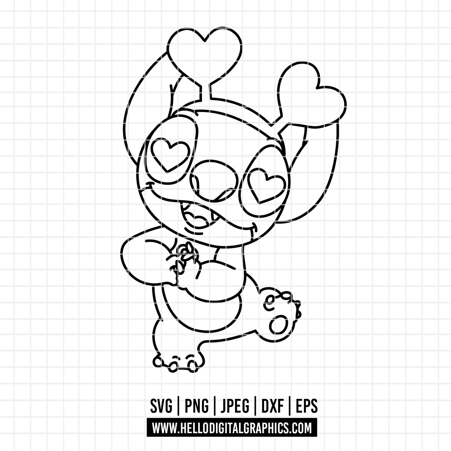 COD4422 - Stitch Valentine's Day svg, Disney svg, Cricut, Silhouette, Ohana means family svg