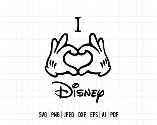 COD447- I love Disney svg, Mickey Mouse Svg, Mickey svg, Disney svg