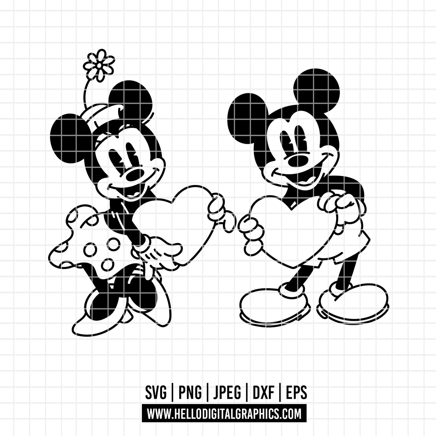 COD4542 - Mickey and minnie svg, Disney svg, mickey svg, minnie svg, Silhouette, Cricut