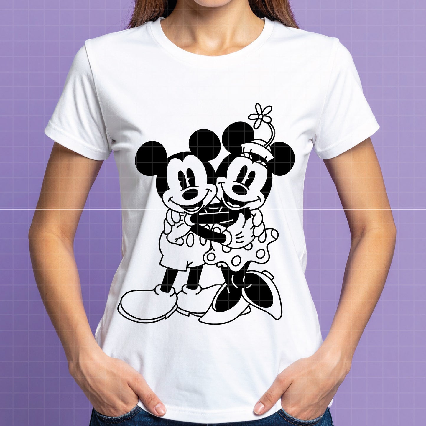COD4543 - Mickey and minnie svg, Disney svg, mickey svg, minnie svg, Silhouette, Cricut