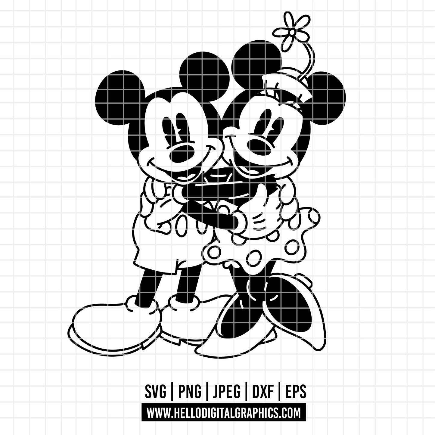 COD4543 - Mickey and minnie svg, Disney svg, mickey svg, minnie svg, Silhouette, Cricut