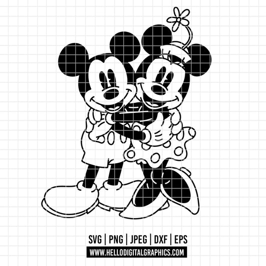 COD4543 - Mickey and minnie svg, Disney svg, mickey svg, minnie svg, Silhouette, Cricut