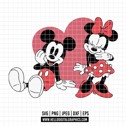 COD4545 - Mickey and minnie svg, Disney svg, mickey svg, minnie svg, mickey and Minnie Valentine's Day png