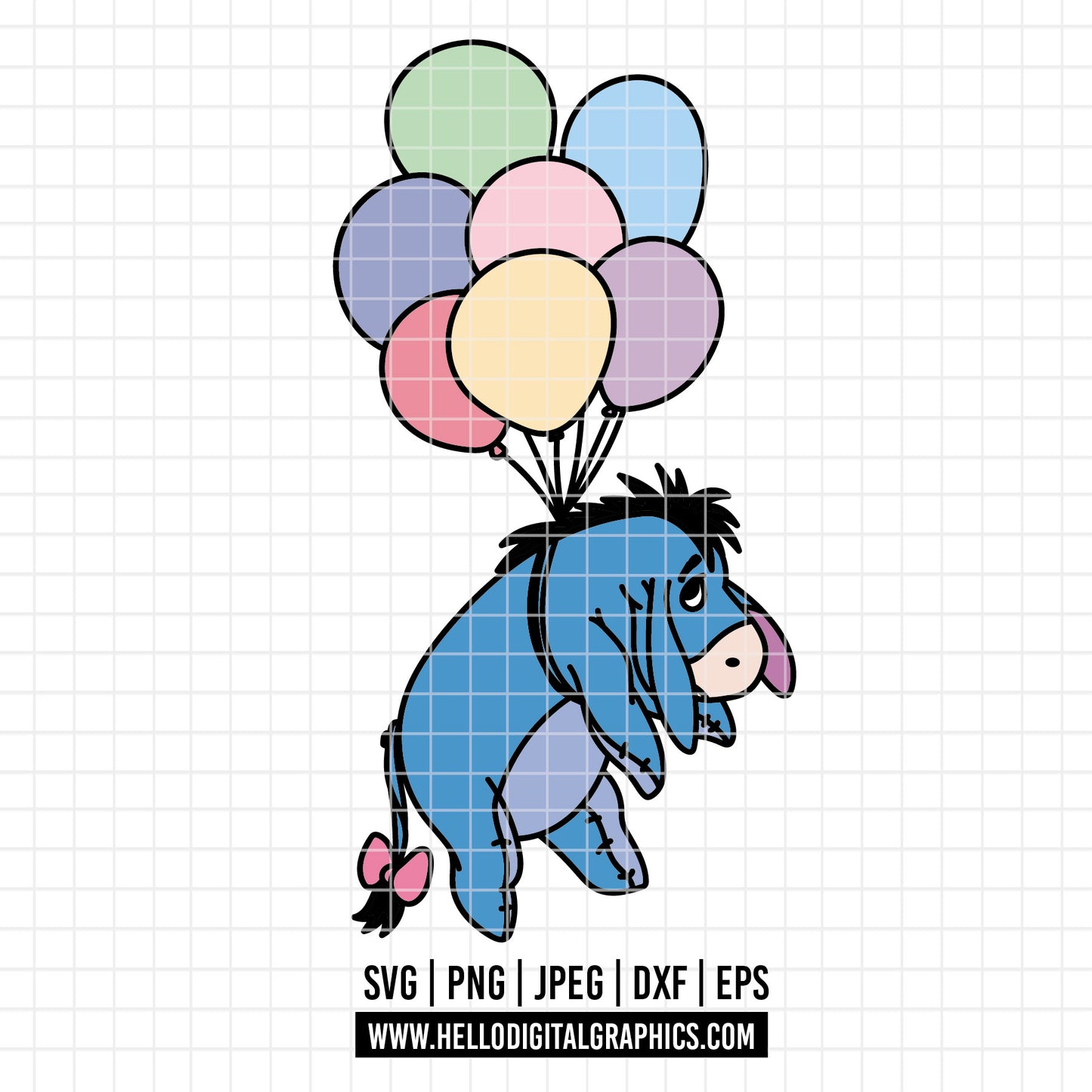 COD4565 - Igor svg, Igor png, Igor birthday svg, ballon svg,  Winnie The Pooh png, Pooh Party Supplies