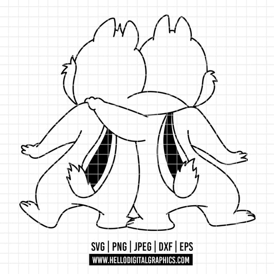 COD4571 - Chip and Dale Svg, chip Svg cut file for Cricut, Chip and Dale png, Double Trouble svg