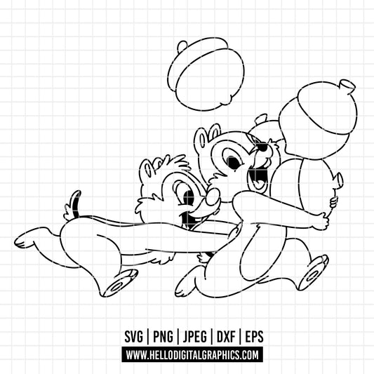 COD4572 - Chip and Dale Svg, chip Svg cut file for Cricut, Chip and Dale png, Double Trouble svg
