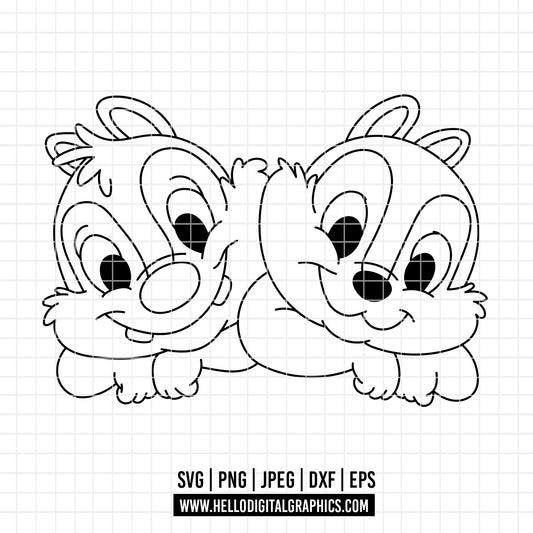 COD4573 - Chip and Dale Svg, chip Svg cut file for Cricut, Chip and Dale png, Double Trouble svg