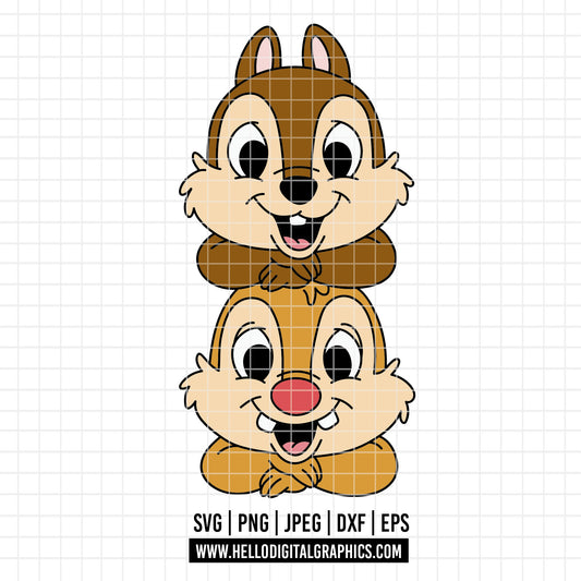 COD4575 - Chip and Dale Svg, chip Svg cut file for Cricut, Chip and Dale png, Double Trouble svg