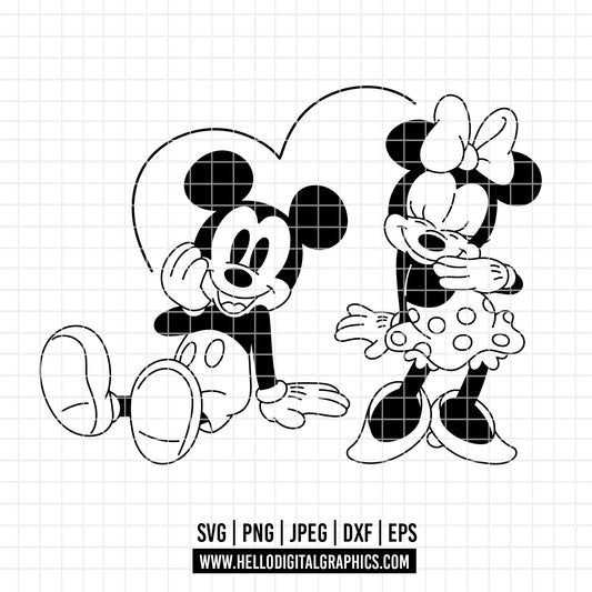 COD4582 - Mickey and minnie svg, Disney svg, mickey svg, minnie svg, mickey and Minnie Valentine's Day png